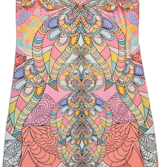 Mandala Paisley Print Sheath Dress Size Small ? Sleeveless Multicolor Boho Work - Picture 9 of 16